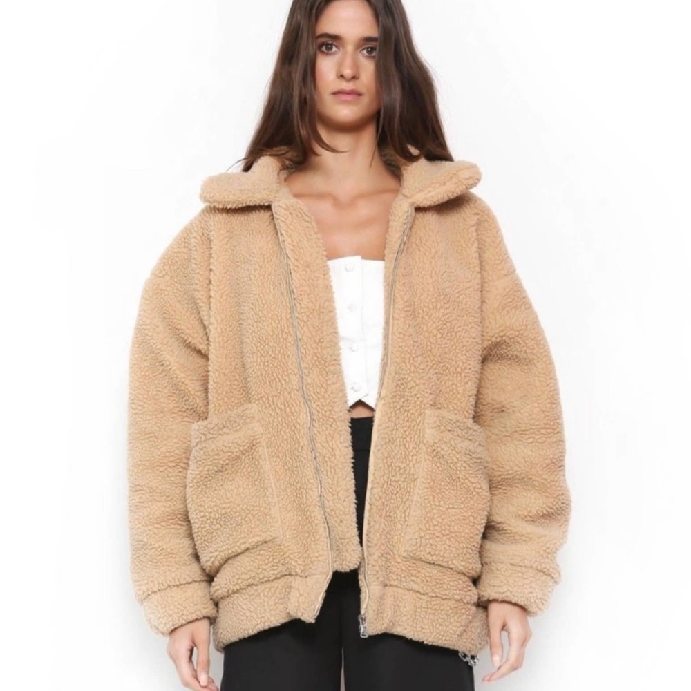 I.AM.GIA ‘Pixie’ Caramel Oversized Teddy Coat